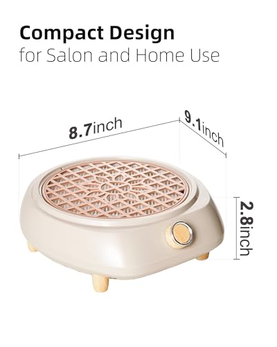 Nail Dust Collector for Nail Tech - Quiet & Powerful 3rd Generation Vacuum Nail Fan Dust Collector Vent, Must Have Nails Tools & Accessories for Nail Art, Professional Nail Tech Supplies