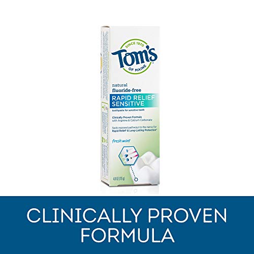 Tom's of Maine Natural Rapid Relief Sensitive Toothpaste, Fresh Mint, 4 Ounce, 2-Pack