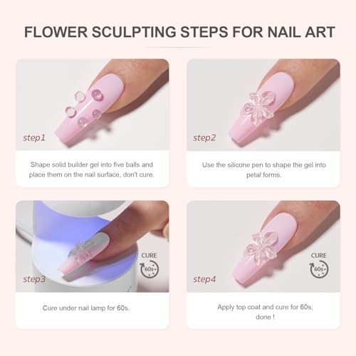 GAOY 60g Solid Builder Gel for Nails, Non-Sticky Hand 3D Sculpting Hard Gel for Art Carving Modeling and Extension, Clear