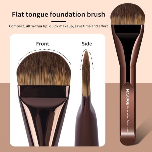 MAANGE 14-Piece Makeup Brush Set with Aluminum Ferrule- Premium Synthetic Makeup Brushes Kit Foundation Powder Brush Eye Shadow for Beginners & Professionals(Dark Coffe)
