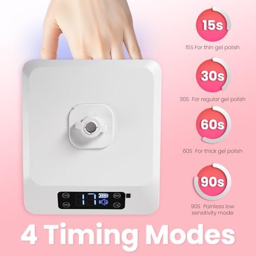UV Foot Lamp, 78W Hanging Pedicure Lamp, Cordless UV Lihgt for Feet, LED Nail Light on an Arm, Wireless Gel Nail Polish Curing Floor Light for Nails (Whole Floor Lamp)