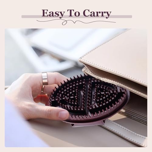 Meridian Brush Massage Brush, New Beauty Salon Professional Custom Meridian Brush, Meridian Massage Brush, Full Body Relaxation Comb, Portable Body Handheld Wood Therapy Massage Tools (Light Purple)