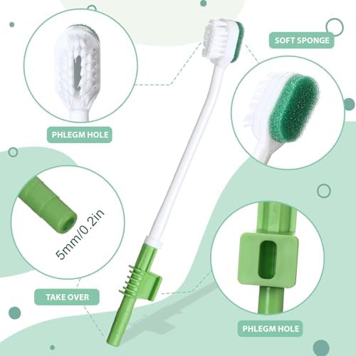 10 Pcs Suction Swab Toothbrush Care Disposable Oral Swab Suction Toothbrush for Machine Sponge Individually Wrapped for Elderly Adults Oral Dental Mouth Care