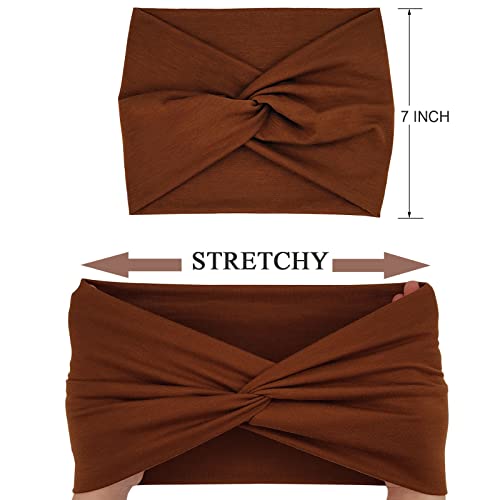 Wide Headbands For Women Extra Large Headband Twisted Knot Head Bands For Women's Hair Band Turban Accessories 6 Pack