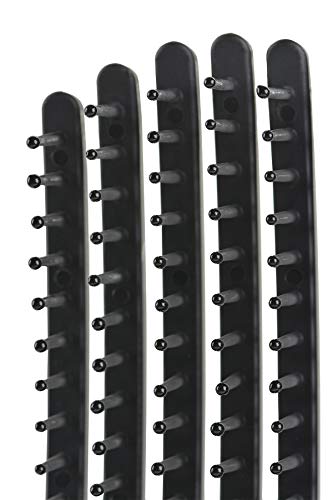 Premium Mini Tangle Buster Brush – Soft Nylon Bristles – Long Ergonomic Durable Rubber Handle – Ideal for Wet and Dry Hair & Easy Grooming, Black Color (7 Fingers)