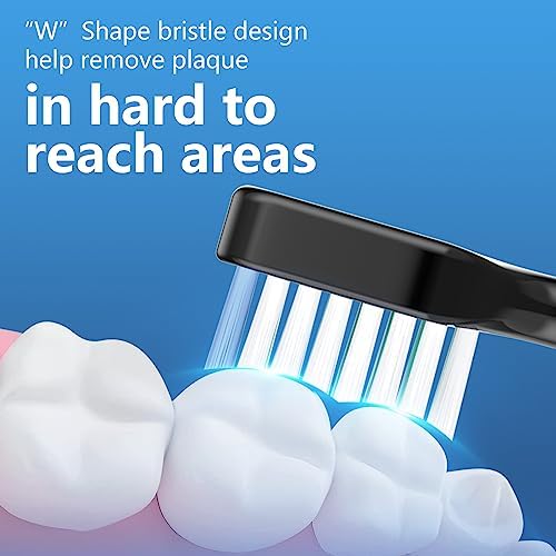 Replacement Toothbrush Heads for AquaSonic Duo Series and Home Dental Center Electric Toothbruh, NOT Compatible with Duo Series Pro, 5 White + 5 Black