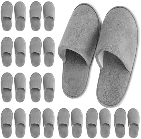 Juvale 12 Pairs Disposable Slippers for Guests, Bulk Pack for Hotel, Spa, Shoeless Home, (US Men Size 11, Women 12)