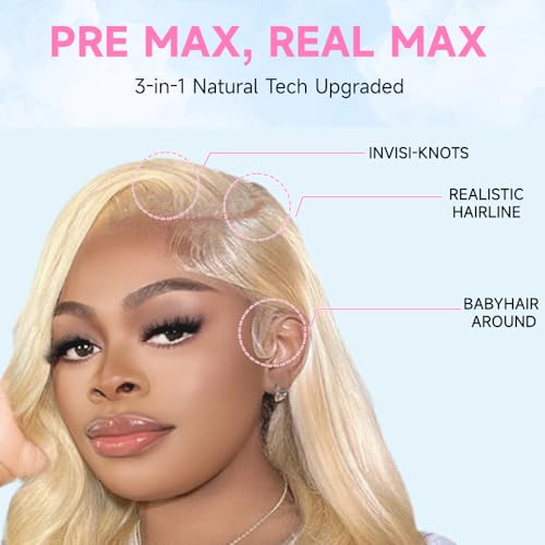 30 Inch 613 13x6 Lace Front Wig Human Hair 200 Density Blonde Wig Human Hair 613 HD Lace Frontal Wig Body Wave Lace Front Wig Pre Plucked Glueless Blonde Wigs
