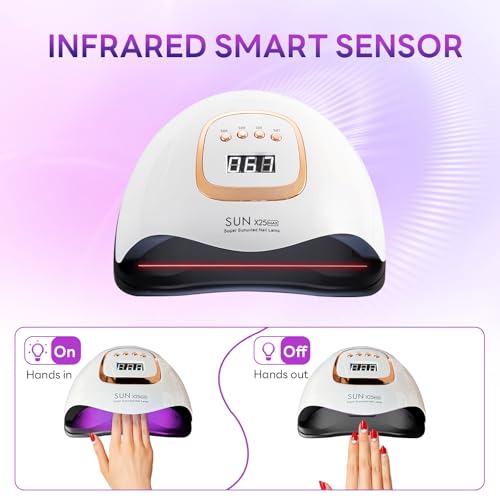 380W UV LED Nail Lamp, Professional Nail Dryer Gel Polish Light with 81 Beads, UV Nail Light With 4 Timer Settings, Nail Polish Curing Gel LED Dryer With Automatic Sensor