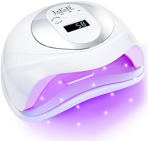 UV Nail Lamp, Nail Dryer 268W Light for Nails with 4 Timers LED Lamp Gel Polish Kit Professional Art Tools Automatic Sensor (White Pink)
