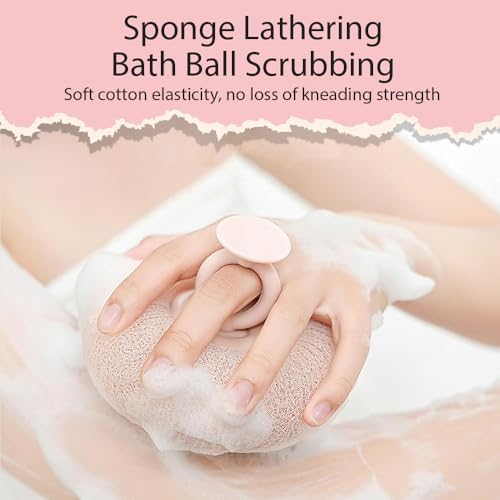 Super Soft Sunflower Suction Cup Bath Ball, 2025 Upgraded 2-in-1 Sunflower Bath Ball, Exfoliating Shower Sponge Cleaning Brush with Suction Cup Shower Sponges for Women Men (Apricot+Green)