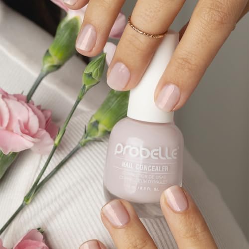 Probelle Illuminating Nail Concealer, Sheer Long Lasting Brightening Nail Polish for yellowing discolored nails, perfect finish for damaged nails with imperfections, Vegan, Gluten Free, Lilac Glow