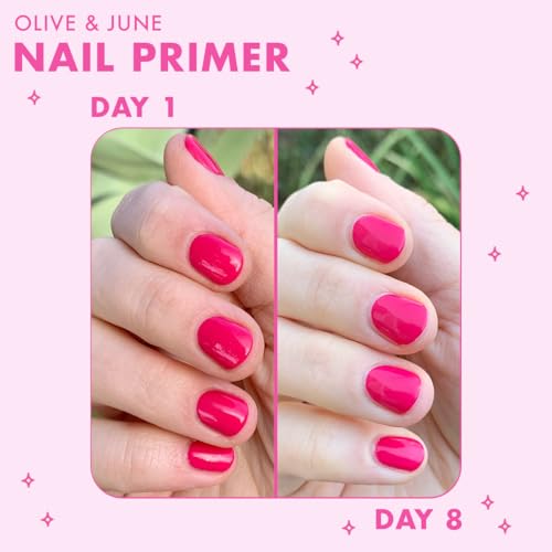 Olive & June Nail Primer | Increase Polish Wear Time by 2–3 Days | Smooths Application & Boosts Durability | 15-Free, Vegan, Cruelty-Free | Nail Prep Formula for Long-Lasting Manicures & Pedicures
