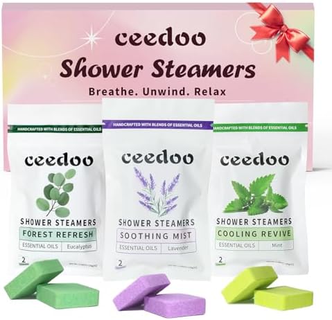 Shower Steamers Aromatherapy 6 Pack Gifts for Women Mom Men, Gifts for Her Stress Relief Home Spa, Birthday Gift Lavender Natural Essential Oil Self Care Relaxation Shower Bombs Teen