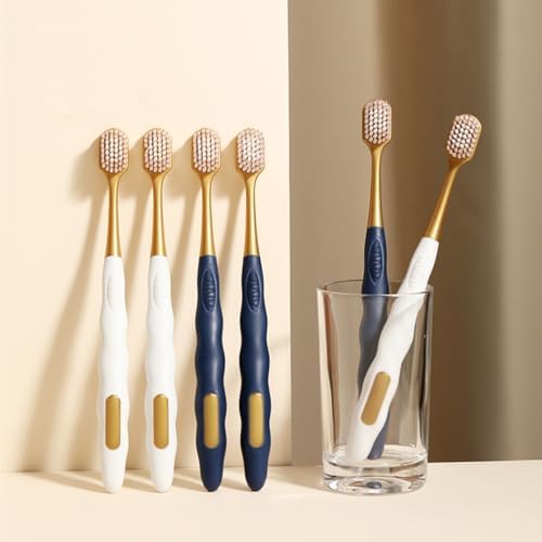 Upgraded Adult Wide Head Soft Hair Manual Gingival Cleaning Toothbrush, Adult Manual Toothbrush Set (6 Pieces Per Box), All-Round Care of Teeth and Gums, Stylish Appearance (1 Set)