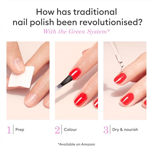 Manucurist - Green Hortencia Nail Polish - Sheer Pink Nail Polish - 9-Free, Vegan and Plant-Based - Quick Dry Manicure - Non Toxic - Made in France - 0.5 fl oz