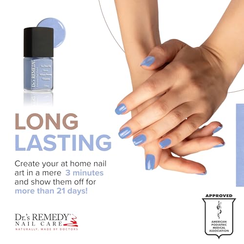 Dr’s Remedy Enriched Nail Polish: Non Toxic, All Natural, and Organic - Doctor Formulated: Strengthens, Restores, Heals, and Protects '24-Free' - PERCEPTIVE Periwinkle
