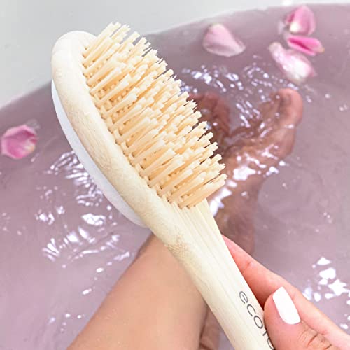 EcoTools Foot Brush + Pumice, Foot Scrubber Brush for Cleansing & Dead Skin Removal, Reveal Smooth, Soft Feet, Foot Brush for Shower & Bath, Eco-Friendly, Cruelty-Free Bristles, 4 Count