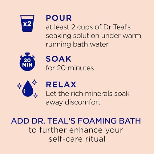 Dr Teal's Pure Epsom Salt Stress Relief with Ginseng & Ginger Essential Oils, 3 lbs (Pack of 4)