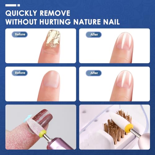 21pcs Nail Drill Bits Sets with Nail Drill Holder Case, 3/32 Inch Cuticle Electric Nail File & Ceramic Acrylic Gel Nail Bit Kit, Carbide Cuticle Remover Bits for Manicure Pedicure, Home Salon