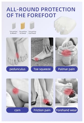 Adjustable Hyggear Silicone Toe Separators, 2 Pairs Spacers Bunion Corrector for Women Men, Ball of Foot Cushions for Overlapping Hammer Big Toes