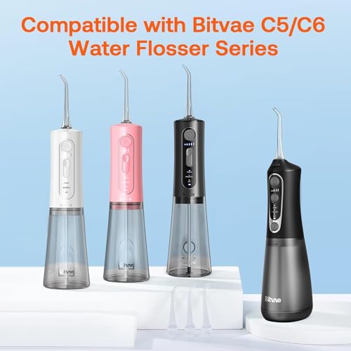 Bitvae C5/C6 Water Flosser Replacement Tips for Teeth Cleaning, Standard Water Dental Flosser Jet Tips, 4 Pieces