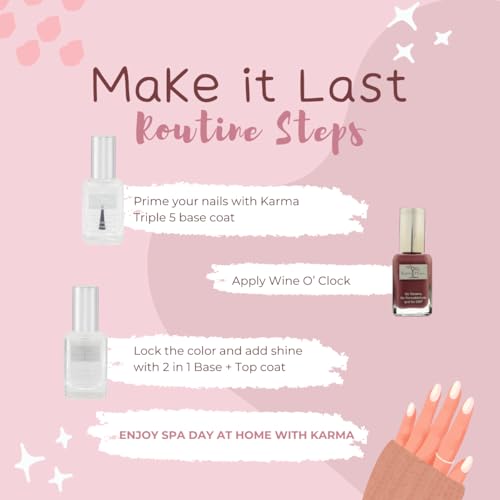 Karma Naturals Nail Polish – Non-Toxic, Vegan & Cruelty-Free (WINE O'CLOCK, 0.43 fl oz)