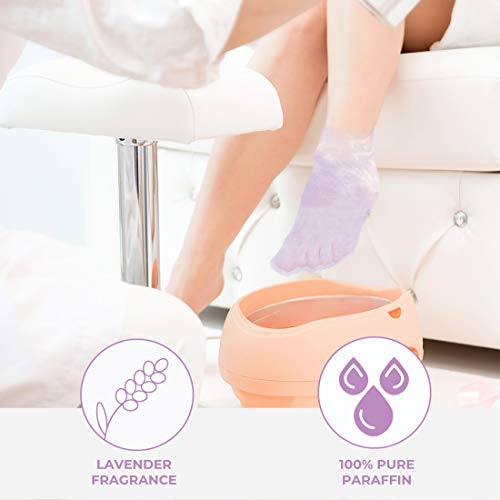 10-Minute Paraffin Foot Treatment, Spa and Home Treatment Booties, Relaxing Lavender, One-Pair