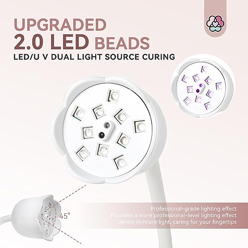 SAVILAND 30W U V Nail Lamp: Gel Nail Lamp Cordless U V Light for Gel Nails Smart Sensor LED Flash Cure Lamp lampara led para uñas Profesional Gooseneck U V Nail Light Nail Salon Home DIY Manicure