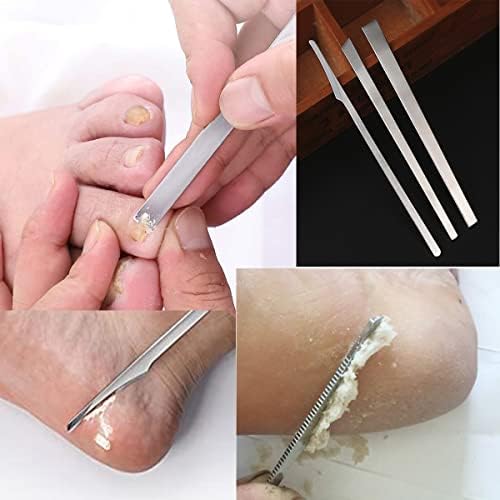 3PCS Stainless Steel ingrown toenail Pedicure Knife Set, Professional Foot Skin Scraper Repair Sharp Blade kit for Nail Corn Callus Paronychia Treatment (with Holes)