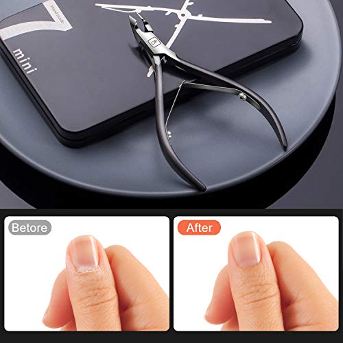 Cuticle Nippers Salon Grade for Manicurist Extremely Sharp Effortless Cuticle Trimmer Precise Clippers Pedicure Manicure Nail Care Tool, opove X7 mini, Space Gray