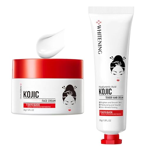 Kojic Hand Cream & Face Cream Set, Hyaluronic Tender Lotion, Deep Moisturizing & Nourishing Skincare for All Skin Types