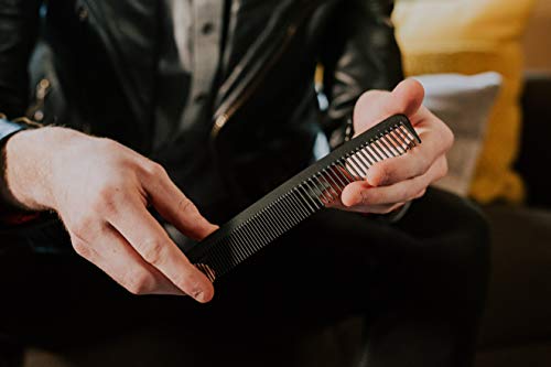 Chicago Comb Model 6 Carbon Fiber, 7 inches (17.8 cm) long, anti-static, graphite black, made in USA