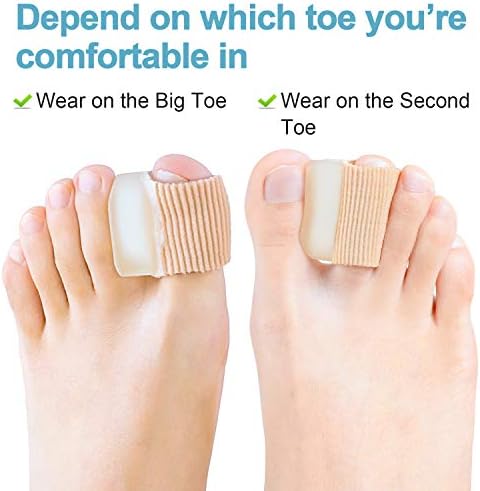 Povihome 6 Pack Gel Toe Spacer Separators(0.6'' Thick), Bunion Corrector for Overlapping Toe (1st/2nd Toe), Silicone Toe Spacers with Soft Gel Lining for Hallux & Bunion Pain Relief