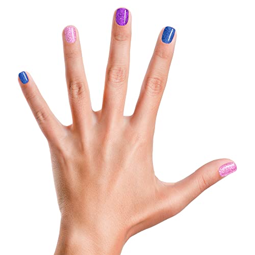 Piggy Paint | 100% Non-Toxic Girls Nail Polish | Safe, Cruelty-free, Vegan, & Low Odor for Kids | Shimmer & Sparkle (3 Polish + Nail Art Gift Set)