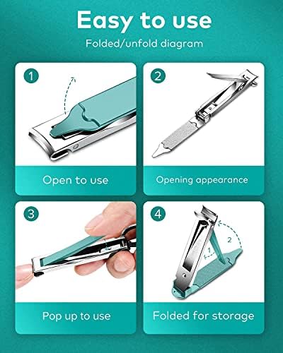 MR.GREEN Portable Nail ClippersMedical Grade Stainless Steel Foldable Nail Cutter Ultra Slim Travel Design