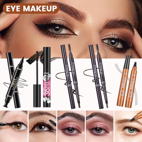 All in One Makeup Kit, Makeup Kit for Women Full Kit, Make Up Gift Set for Women, Makeup Essential Bundle Includes Foundation Eyeshadow Palette Concealer Lipstick Eyeliner Mascara Cosmetic Brush Set