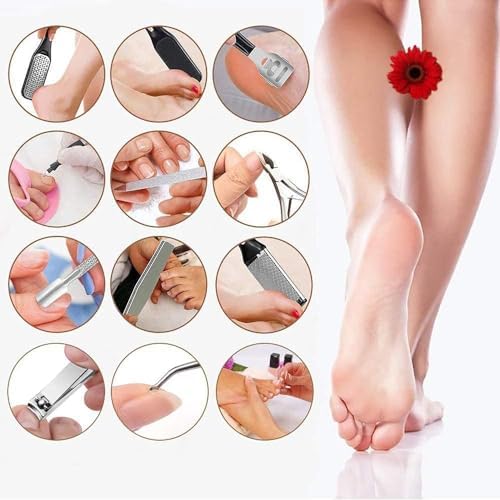 Electric Callus Remover for Feet - with Larger Grinding Head, Portable Pedicure Kit Foot File Callus Remover, Rechargeable Waterproof Foot File for Foot Care Deadskin Remover LCD Display-Black