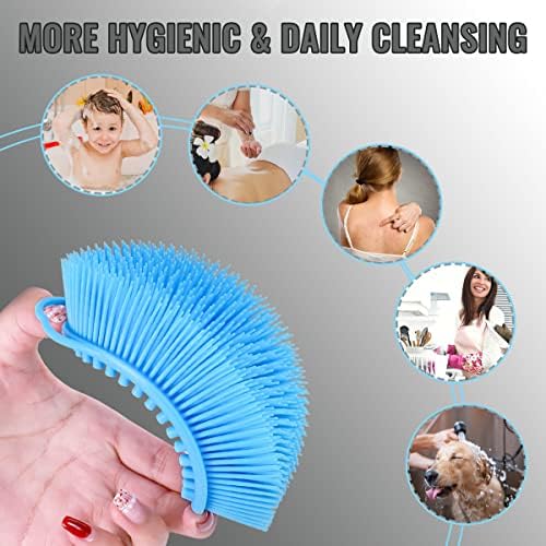 Silicone Loofah Exfoliating Silicone Body Scrubber Set of 3 Soft Body Exfoliator Bath Sponge Shower Loofah Scrubber Brush for Sensitive Kids Women Men All Kinds of Skin