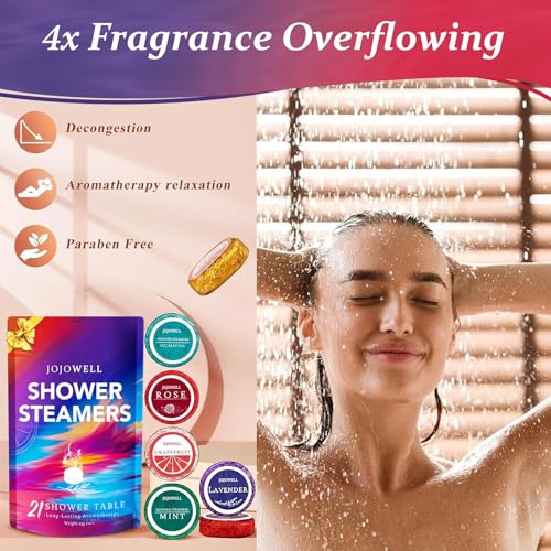Shower Steamers Aromatherapy - 21Pcs Birthday Gifts for Women, Wife, Mom, Essential Oil, Nasal Relief, Self Care Home Spa Gifts for Women, Teacher Appreciation Gift for Her