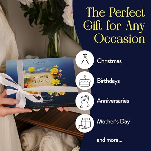 Gifts for Women, Aromatherapy Shower Steamers – 12-Pack Self Care & Spa Birthday Gifts for Women, Relaxation & Stress Relief, Bath Shower Bombs with Lavender & Eucalyptus Essential Oils