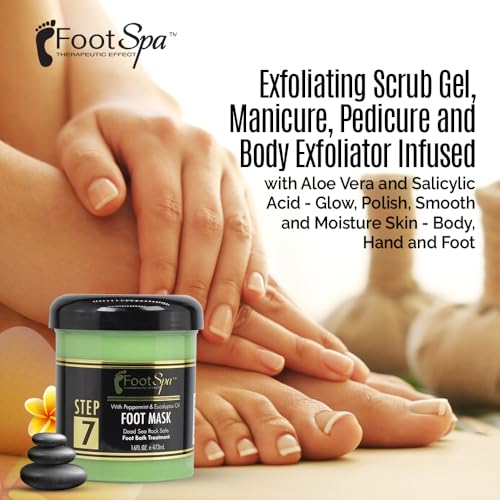 Cream Mask for foot, 16 Oz With Peppermint and Eucalyptus Oil - Pedicure Massage for Tired Feet and Body, Hydrating, Fresh Skin - Infused with Hyaluronic Acid, Amino Acids