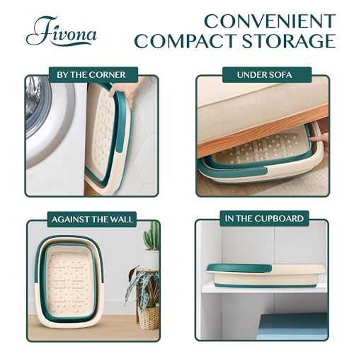 Fivona Collapsible Foot Bath Basin - Pedicure Foot Soaking Tub for Tired Feet, Cracked Heels, Soothe Soreness, Soften Calluses