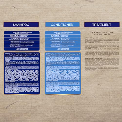 Tio Nacho Thickening Hair Care Bundle - Shampoo, Conditioner, and Treatment, Strengthening System for Fine Hair