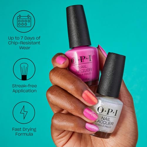 OPI Nail Lacquer Nail Polish | Opaque Light White & Gray Crème Chip Resistant Nail Polish | Vegan, Fast Drying, Streak Free
