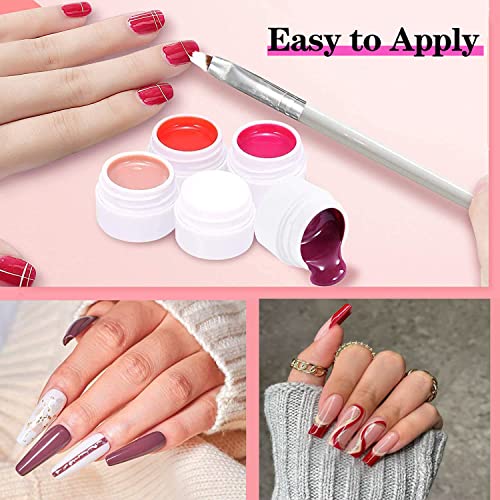 36 Colors Nail Art Gel Paint Kit, 38PCS Gel Nail Polish Set, Solid Gel Nail Polish with Nail Brush for DIY Nail Art Design, Solid Nail Art Gel Polish for DIY At Home