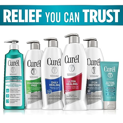 Curel Foot Therapy Cream, Soothing Lotion for Dry Cracked Feet, Quick Absorbing, with Shea Butter, Coconut Milk, and Vitamin E2, 3.5 Oz, Pack of 3