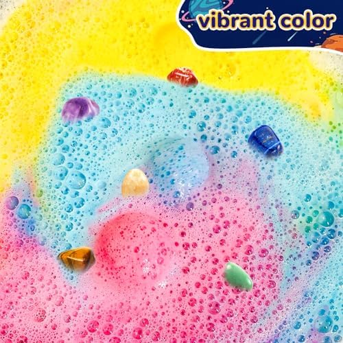 10 Pack Galaxy Bath Bombs for Kids with Surprise Toys Inside Organic Bubble Bath Bombs with Solar System Gemstones Easter Christmas Birthday Gift for Kids Boys Girls