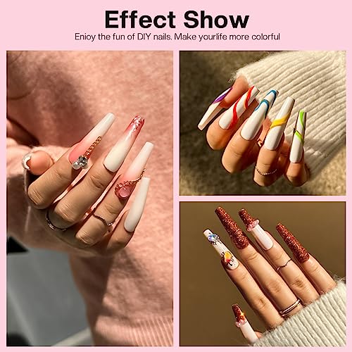 Morovan Acrylic Nail Kit for Beginners: Professional Nail Kit Set with Acrylic Powder Glitter Full Nail Starter Kit for Nail Extensions