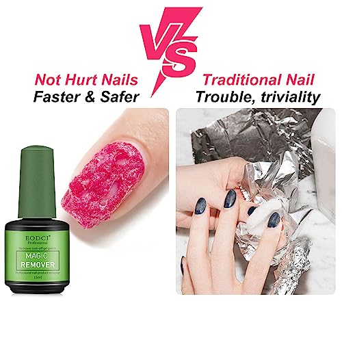 3Pcs Magic Nail Polish Remover, Soak-Off Quick,Quickly & Easily Professional Remove Gel Nail Polish, Gel Polish Remover for Nails